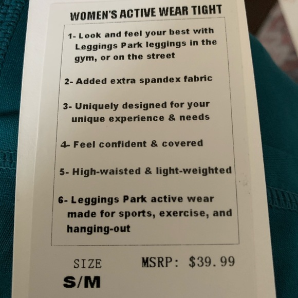 Leggings “Park” for women NWT - Picture 6 of 6